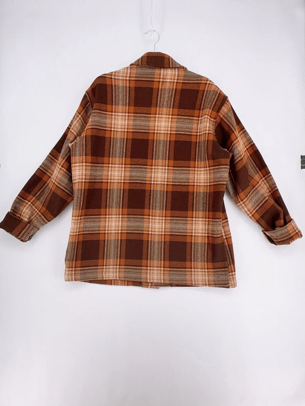 Vintage Pendleton Wool Plaid Jacket 100% Virgin Wool 1950s Brown Western Coat M